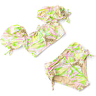 Adorable Kids in Shade Critters Palm Beach Leopard Girls High Waist Cinched Two Piece Swimsuit 2t-10