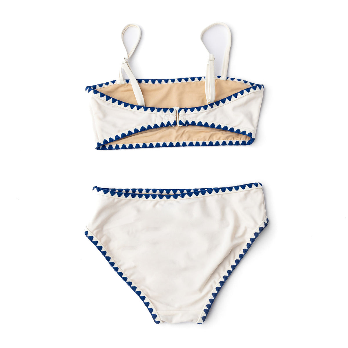 Alternative shot of Shade Critters White & Navy Girls Embroidered Two Piece Swimsuit 7-14