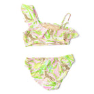 Best Kids Swimwear Brand Shade Critters Palm Beach Leopard Girls One Shoulder Two Piece Swimsuit 4t-14