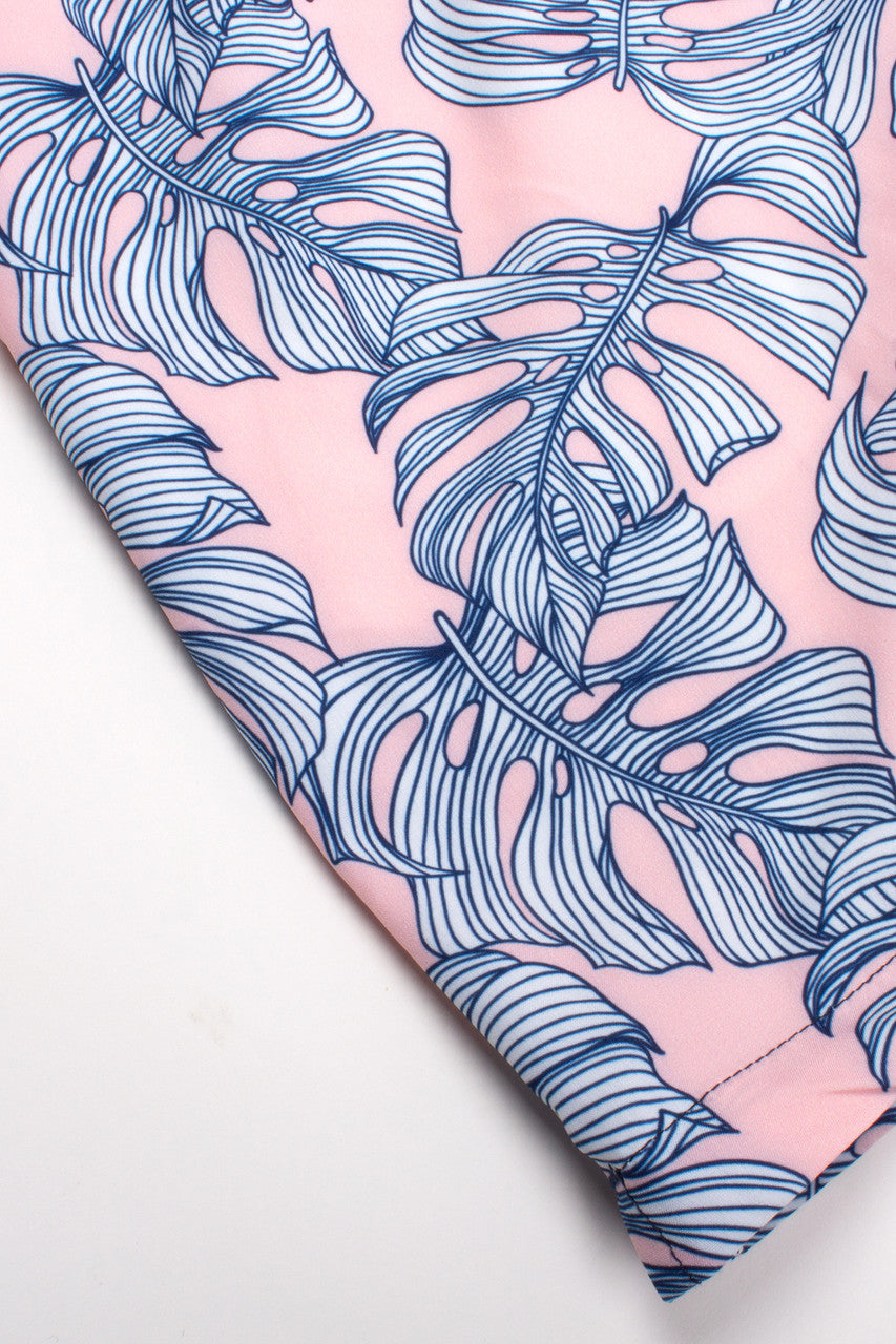 pic of Men's Swim Trunks - Pink Monstera
