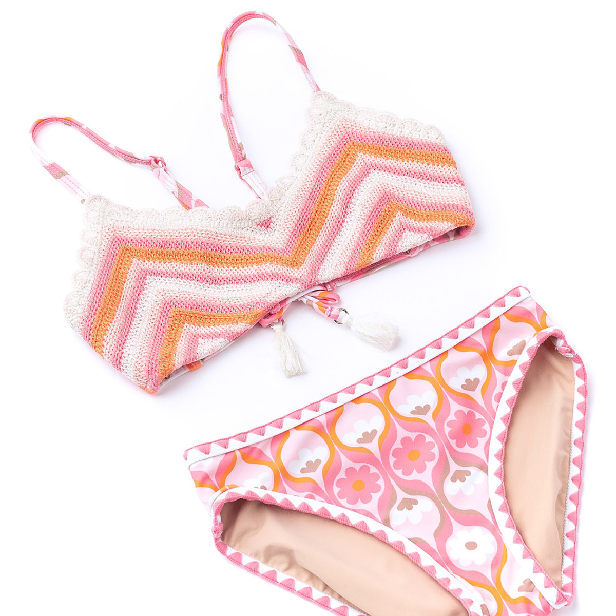 Shade Critters Summer Sorbet Girls Crochet Tie Back Bikini 7-14