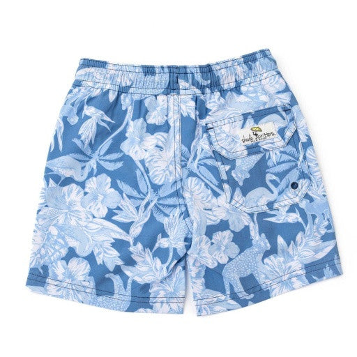 Back view of Shade Critters trunks featuring pocket with drainage and elastic waist.
